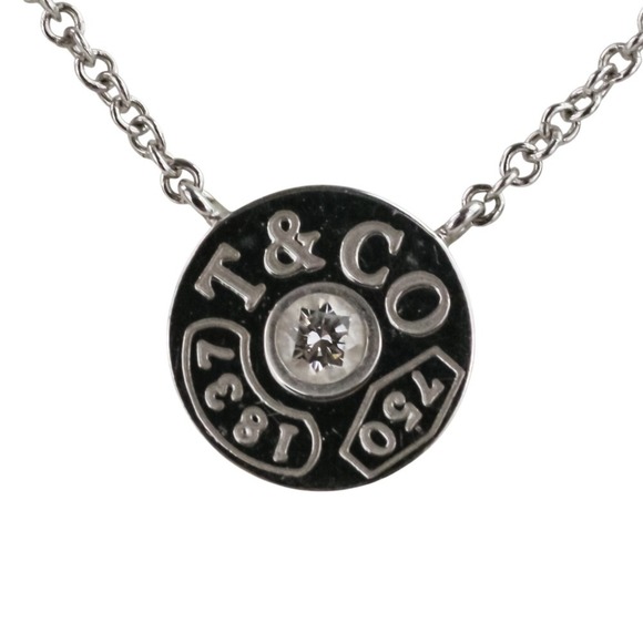 Tiffany & Co. 1837 Diamond Circle Necklace in Au750 or 18K White Gold for Women